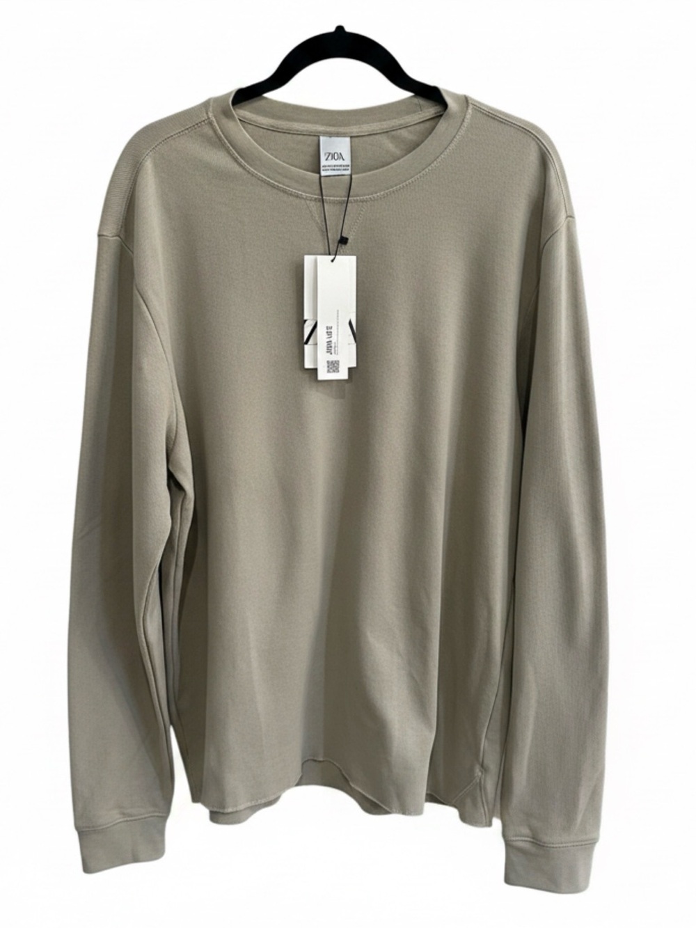 Zara Men's Long Sleeve Crewneck Shirt - Sage Green XL